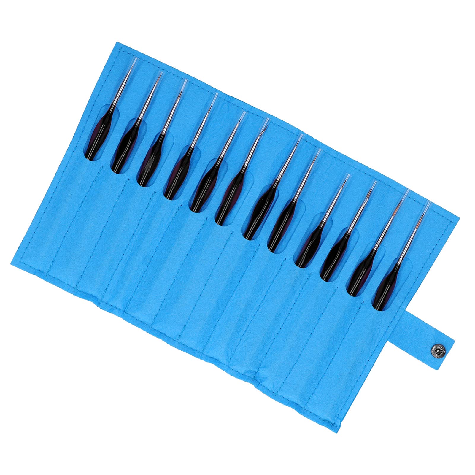 01 Premium Paint Brushes Set - Long Lasting Artist Brushes for Face Painting, Nail Art & Model Painting (Black & Blue) - Perfect for Professional Artists, Halloween Makeup & DIY Craft Projects
