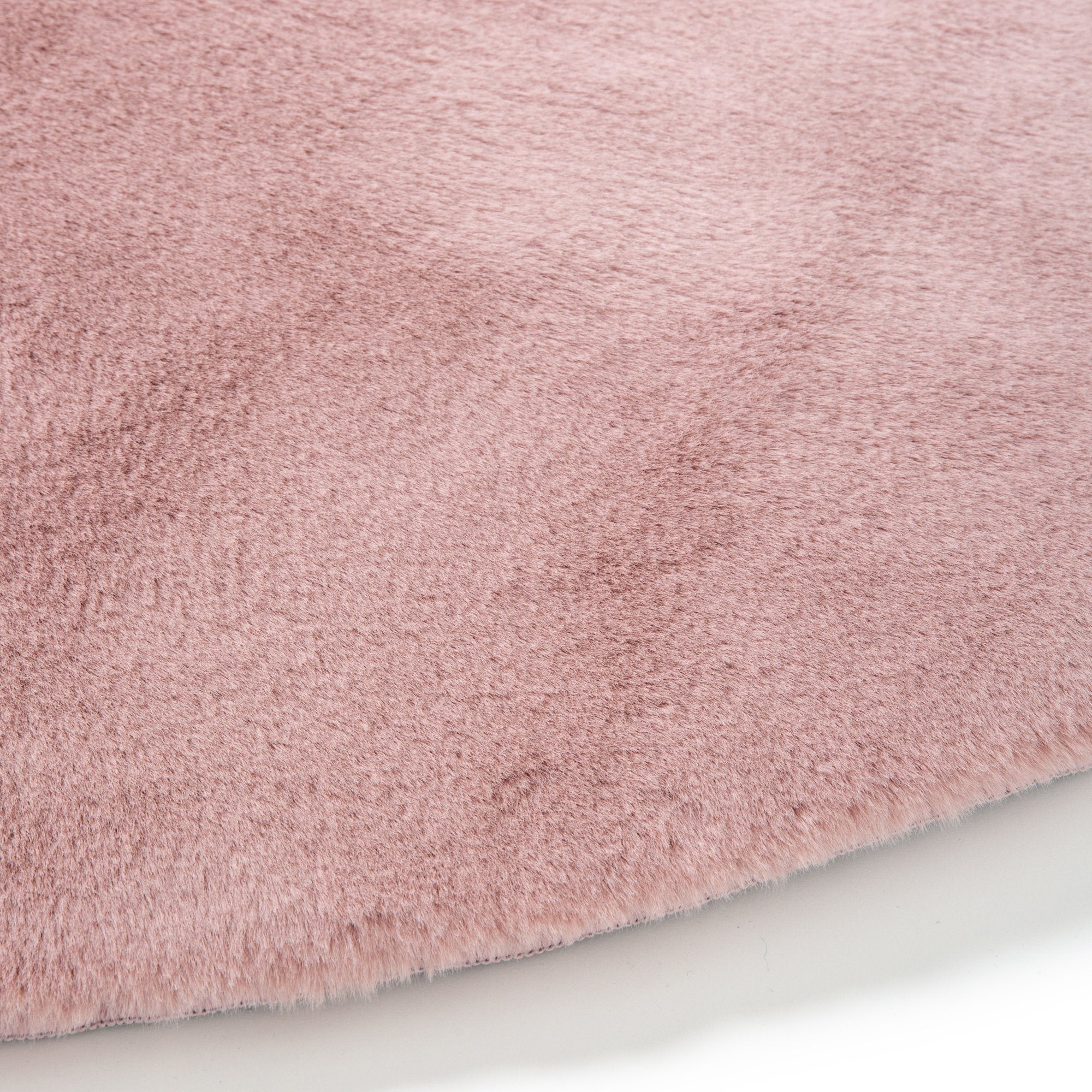 Soft Pink Round Rug 2' x 2' (150cm x 150cm) - Fluffy Mitis Shaggy Carpet for Living Room, Bedroom & Nursery Decor
