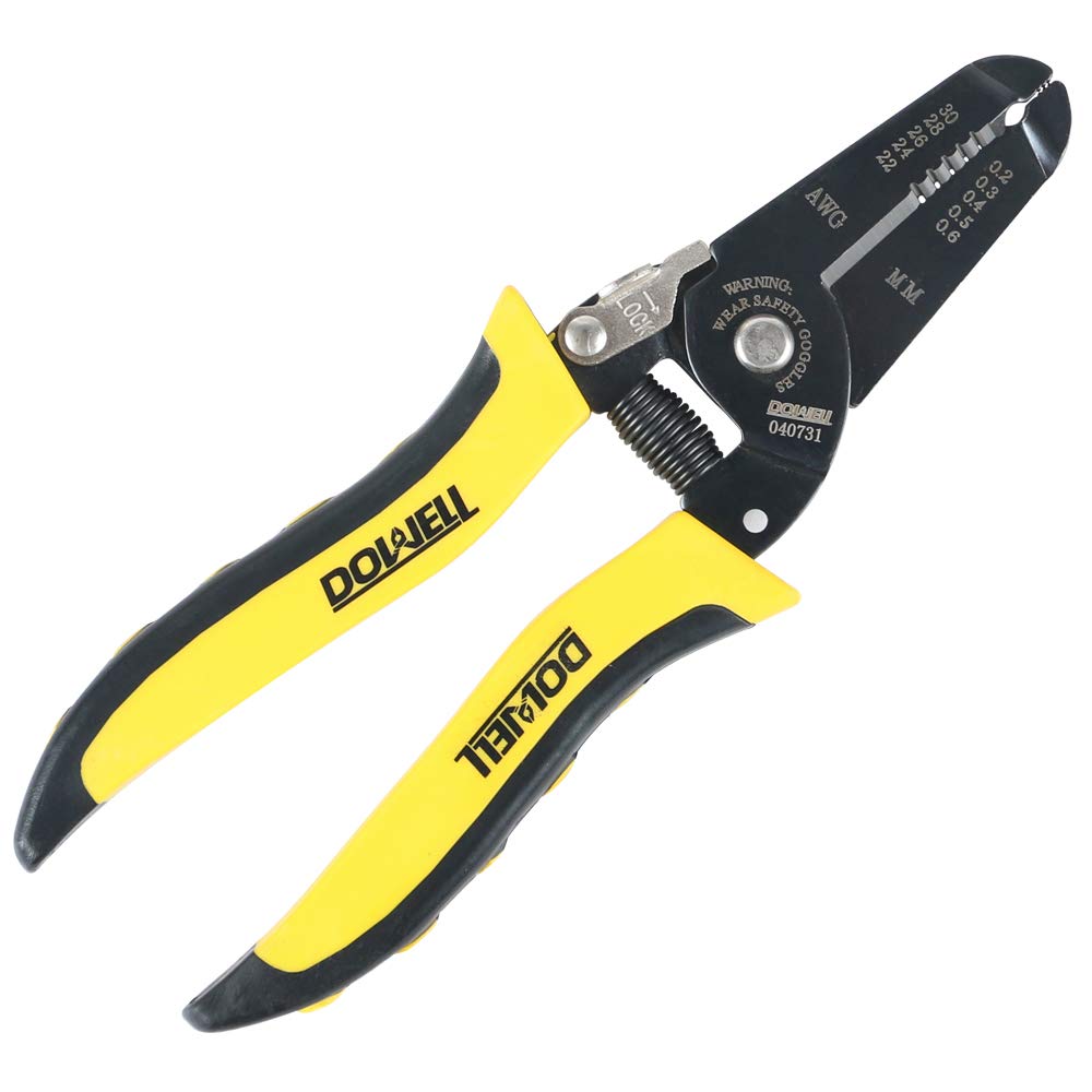 Professional DOWELL 22-30 AWG Wire Stripper Tool - Multi-Function Wire Cutter & Stripping Tool with Ergonomic Handle for Electrical Work, DIY Projects, and Home Repairs