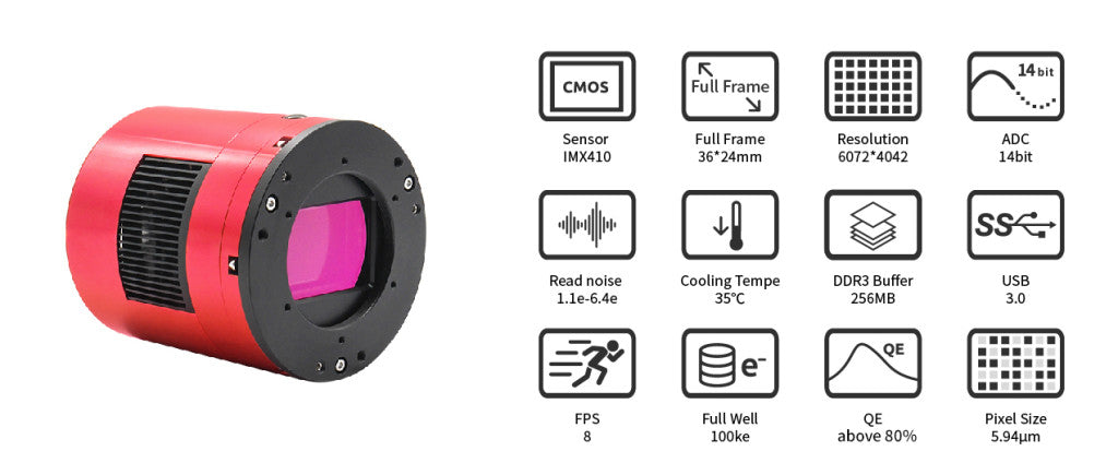 ASI2400MC Pro - High Performance USB 3.0 Astronomy Camera for Deep Sky Imaging | Perfect for Astrophotography, Planetary Observation & Scientific Research