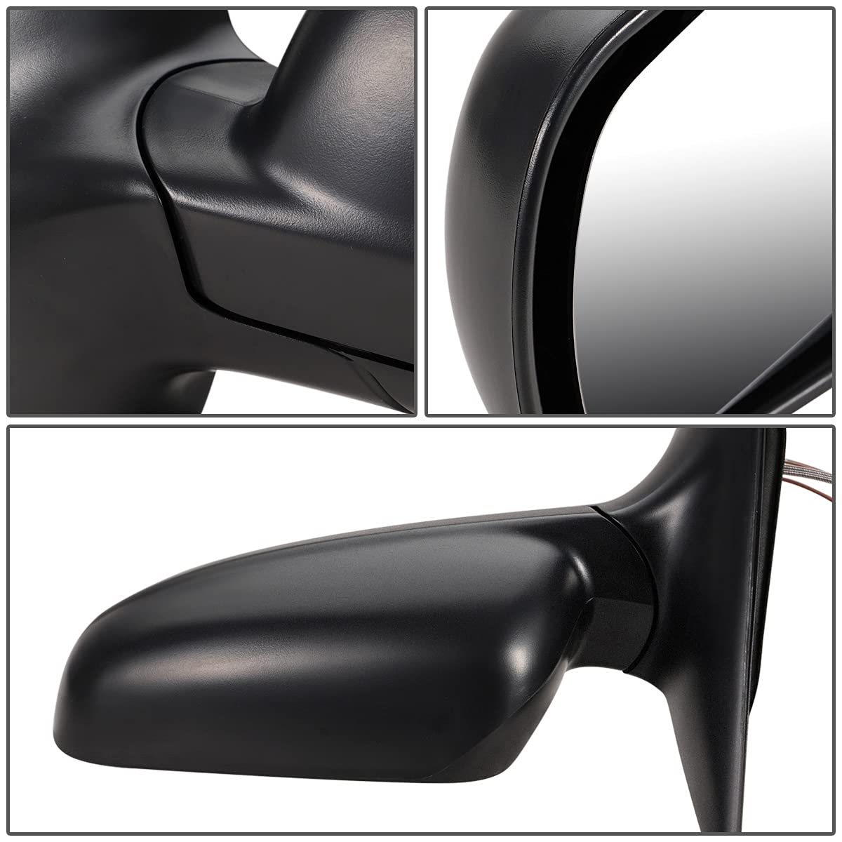 Auto Dynasty VW1320117 Manual Folding Heated Side Mirror - Textured Black, Compatible with 1999-2005 VW Golf & Jetta | Driver Side Left Replacement | Perfect for Winter Driving & Parking in Tight Spaces