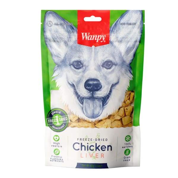 Premium Wanpy Freeze-Dried Chicken Liver Dog Treats - 40g Natural Protein Snacks for Training, Rewards & Dental Health - Perfect for Small & Medium Dogs