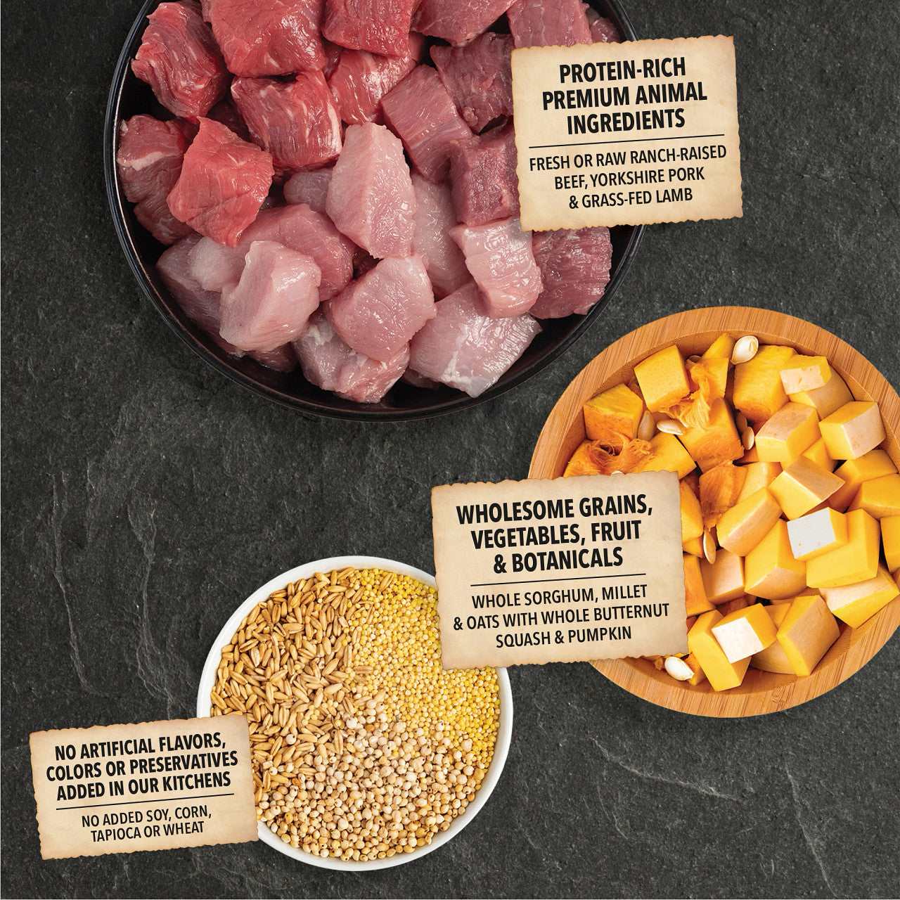 Acana Wholesome Grains Dry Dog Food with Red Meat - High Protein Grain-Inclusive Kibble for Adult Dogs - Perfect for Active Pets & Daily Nutrition