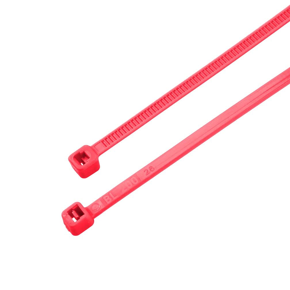 10Gtek 8-Inch Self-Locking Nylon Cable Ties (500pcs, Red) - Heavy Duty Wire Organizer for Home, Office & Industrial Use - Secure Wires, Cables & DIY Projects