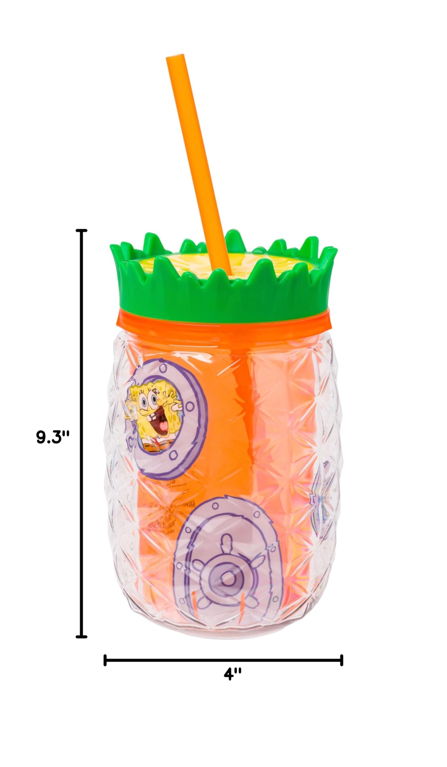 Spongebob Squarepants Gary Snail House Pineapple Tumbler - 16oz Double Wall Insulated Stainless Steel Cup with Lid - Perfect for Hot & Cold Drinks at Home, Office or School