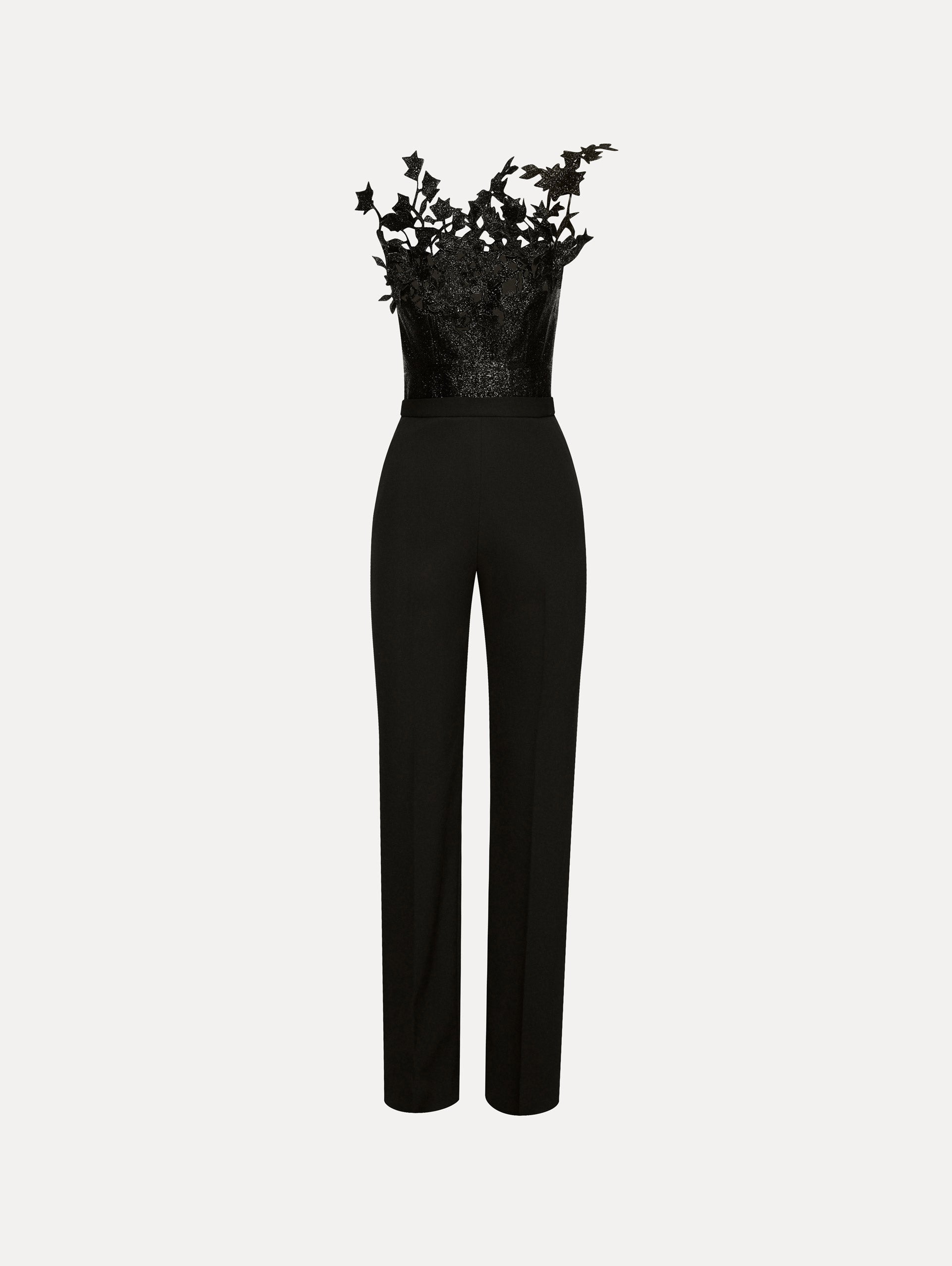 Elegant Metallic Cherry Blossom Embroidered Jumpsuit for Women - Perfect for Spring Weddings, Garden Parties & Special Occasions