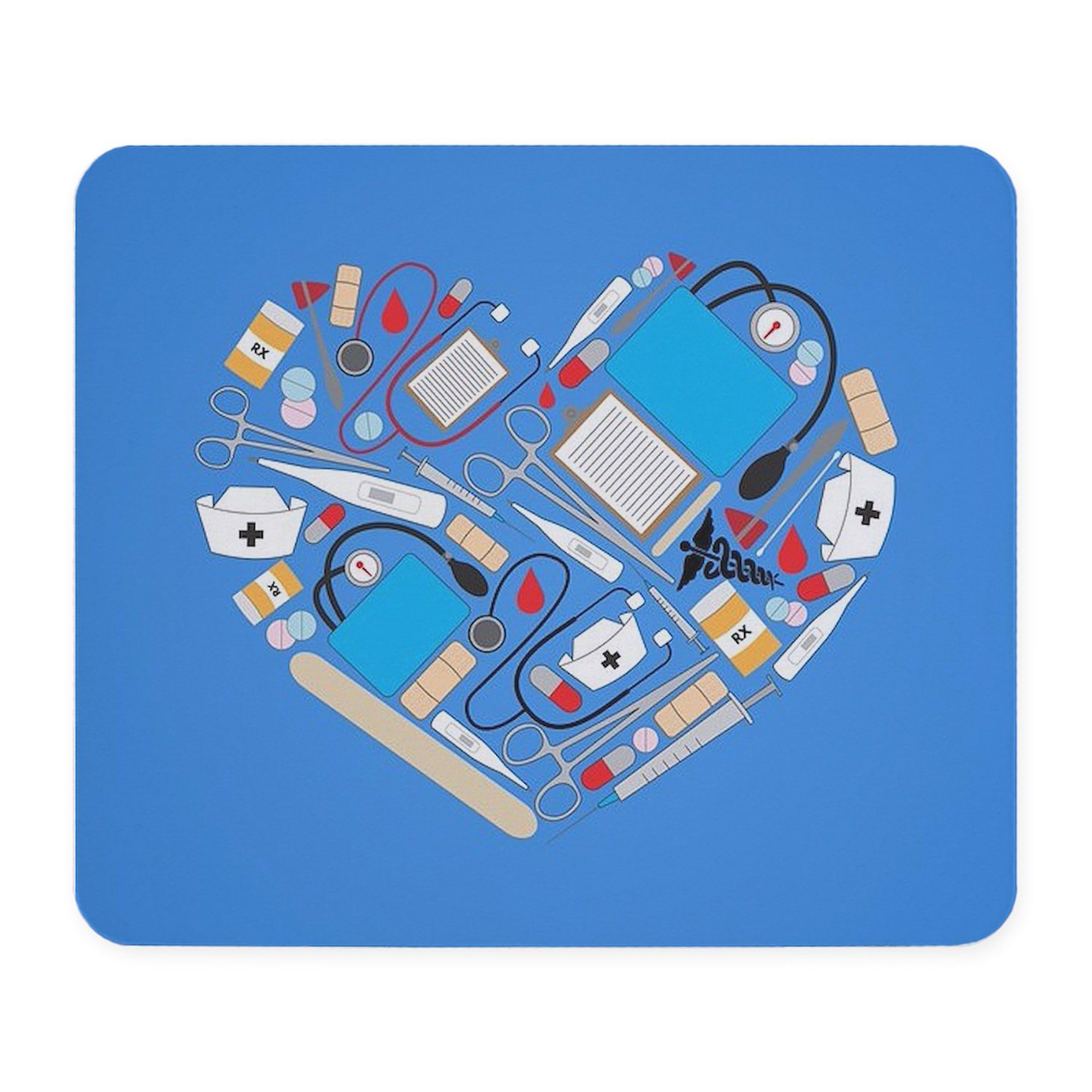 Non-Slip Rubber Heart Mousepad for Nurses - Cute Gaming Mouse Pad with Anti-Skid Base for Office, Home & Hospital Use