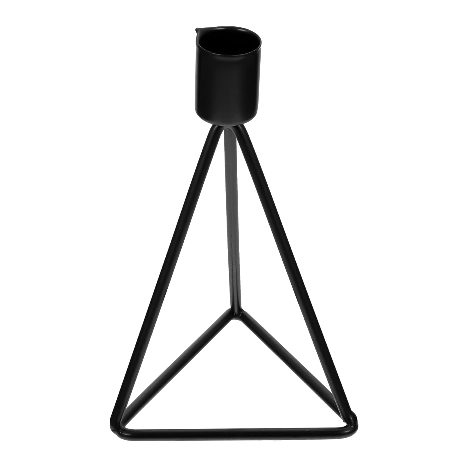 Black Geometric Vintage Candlestick Holders - Single Head Antique Candle Stand for Taper & Pillar Candles - Perfect for Christmas Nativity Decor, Wedding Centerpieces & Home Tabletop Decorations