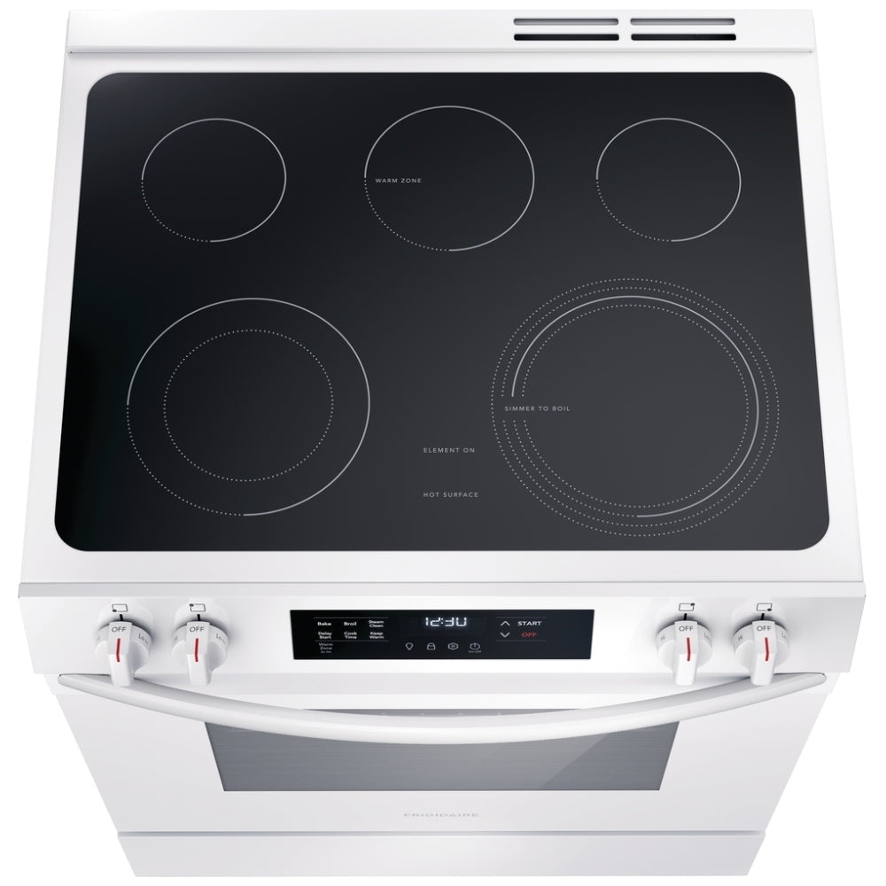 Frigidaire FCFE306CAW 30-Inch White Front Control Electric Range - Perfect for Modern Kitchens, Baking & Family Cooking