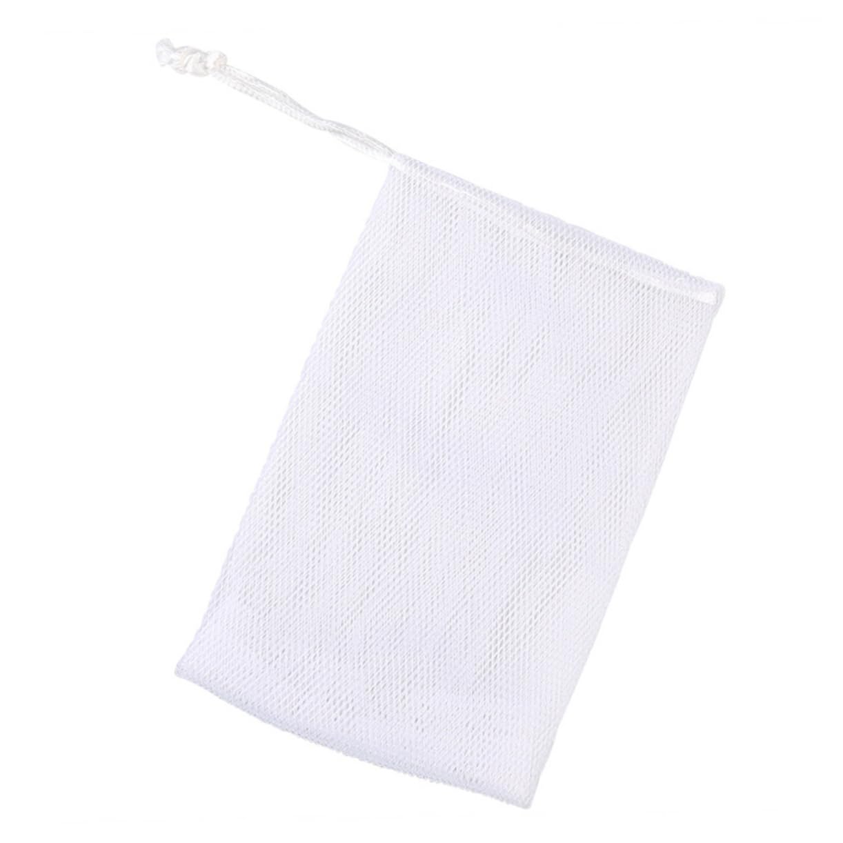 NOLITOY 10 Pack Travel Soap Bags - Reusable Mesh Pouch for Soap, Facial Cleanser & Exfoliating - Portable Foaming Soap Saver Net for Camping, Gym, Travel & Car Wash (White)