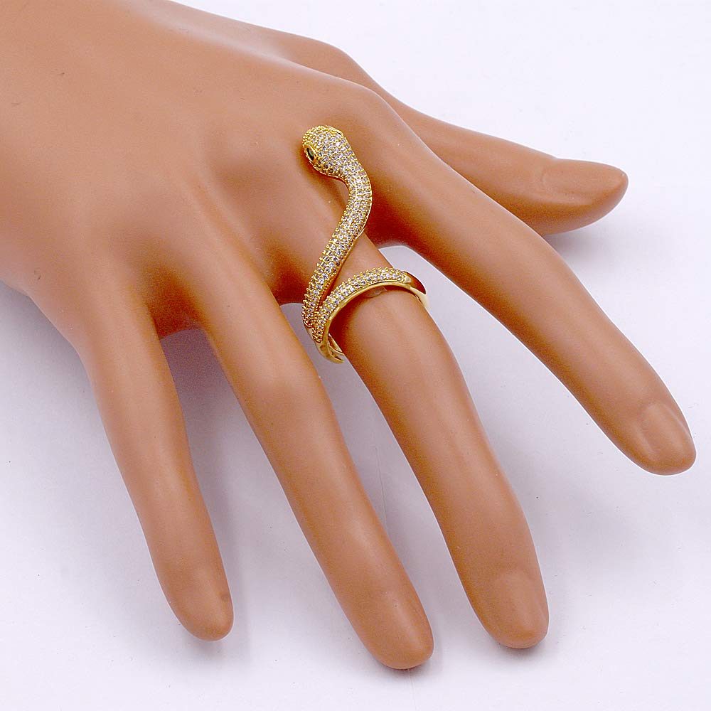 Lavencious Snake Adjustable Rings for Women - AAA CZ Stones Statement Cocktail Jewelry | Perfect for Parties, Date Nights & Special Occasions
