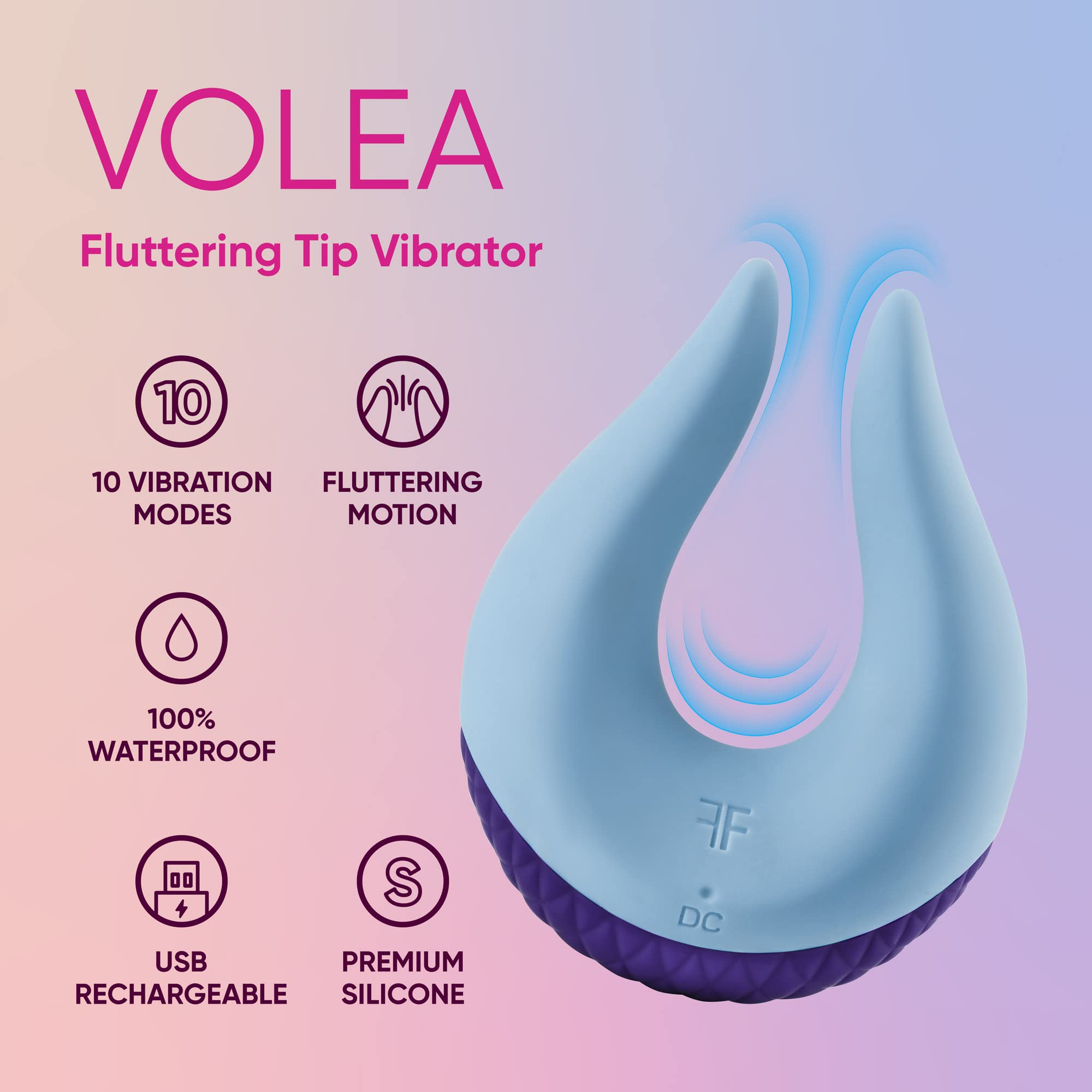Premium Soft Silicone Clitoral Vibrator for Women - 10 Powerful Vibration Modes, 100% Waterproof & USB Rechargeable - Fluttering Tip Stimulator for Solo Play or Couples (Blue) | Enhance Intimacy & Self-Care Moments
