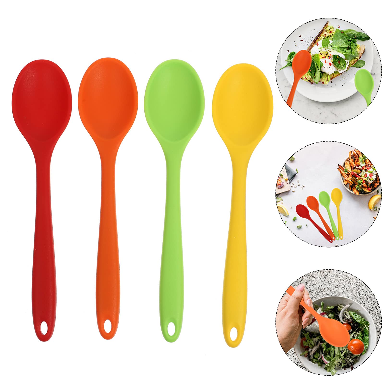 DOITOOL 4-Piece Nonstick Silicone Serving Set for Appetizers, Salad, Rice, Fruit, Japanese Ramen, Cakes & Drinks - Perfect for Cooking, Baking, Kids Meals & Party Serving