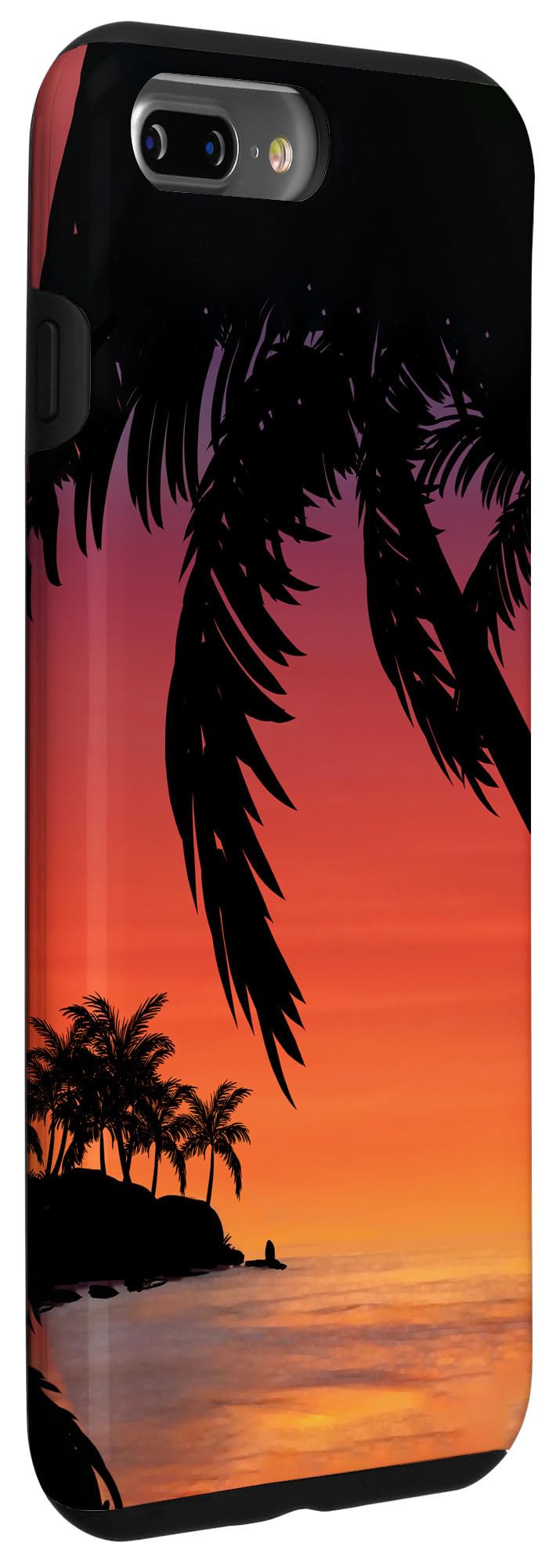 iPhone 7 Plus/8 Plus Retro Beach Sunset Case - Tropical Summer Dusk Design, Perfect Gift for Beach Lovers, Ideal for Vacation & Outdoor Adventures