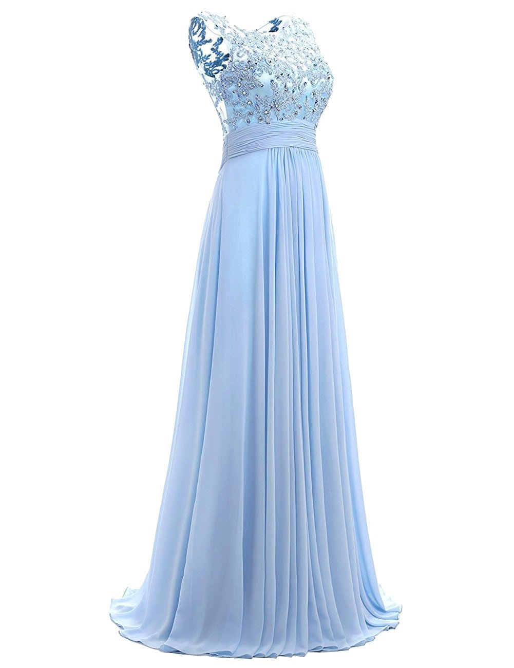 Elegant Long Beaded Chiffon Bridesmaid Dresses for Women - Formal Prom Gown for Weddings, Parties & Special Occasions
