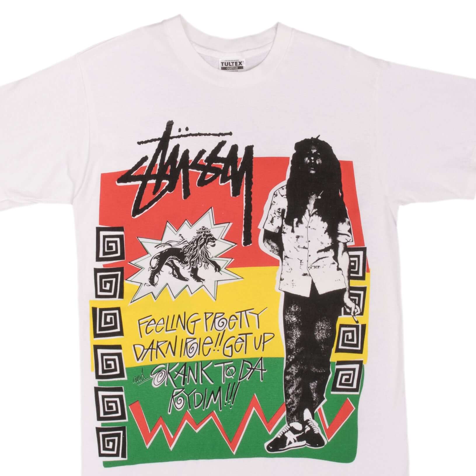Vintage Stussy Bob Marley Bootleg Tee Shirt - Medium Size, Single Stitch - Perfect for Streetwear & Music Lovers