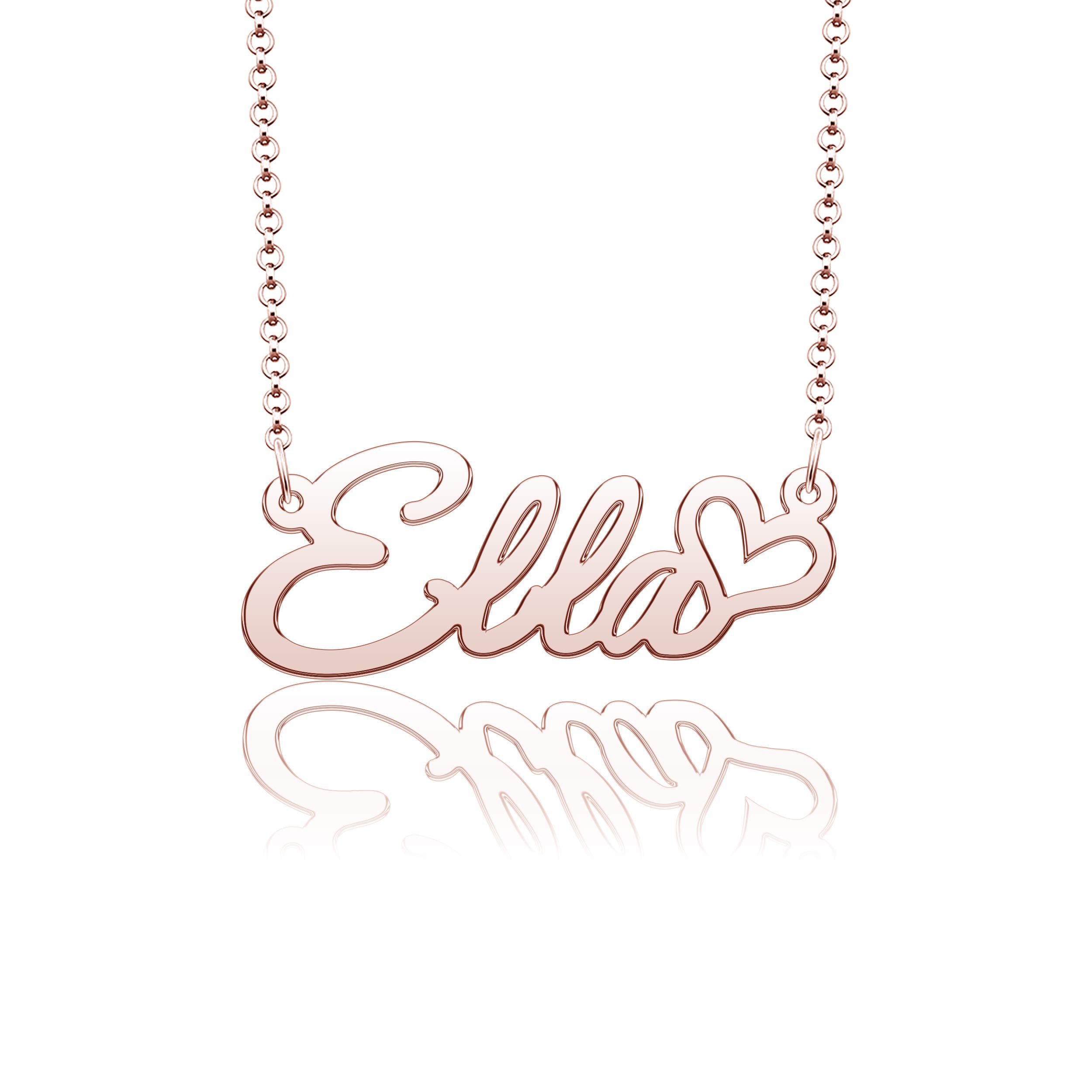 Personalized Name Necklace for Women & Girls - Heart Symbol Copper & Gold Name Jewelry - Perfect for Birthdays, Anniversaries & Gifts
