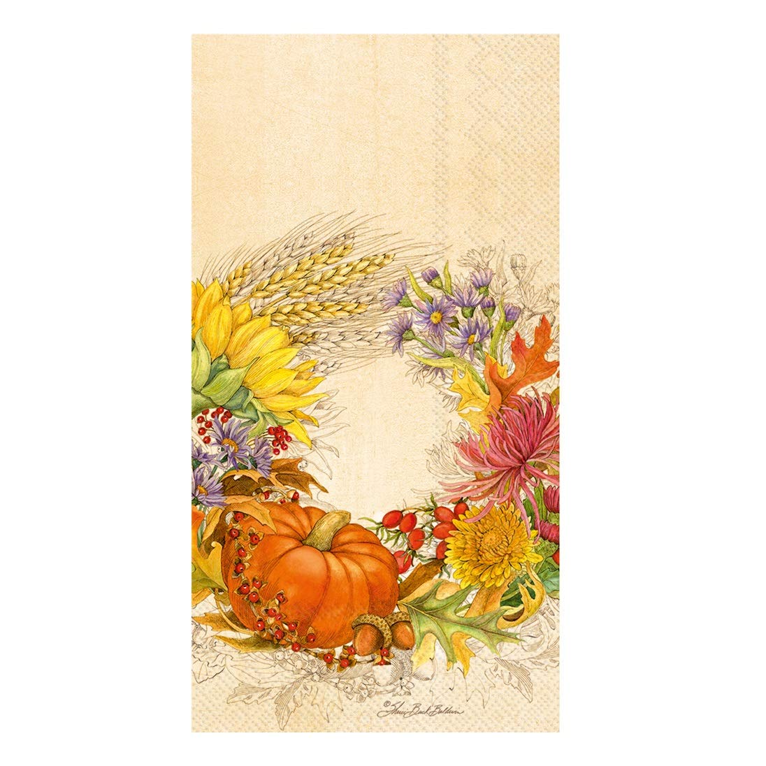 Premium Disposable Paper Hand Towels for Bathroom - Fall Harvest Pumpkin Decor - 32 Count Pack | Eco-Friendly, Absorbent & Decorative Napkins for Thanksgiving, Autumn Parties & Home Decor