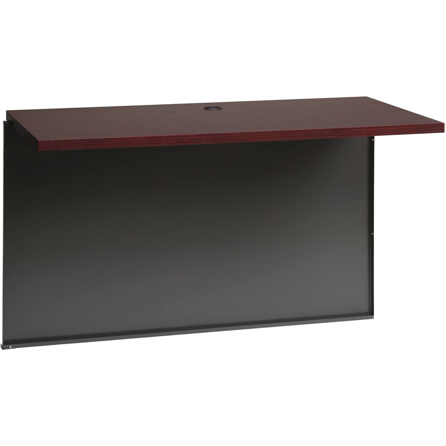 Lorell Mahogany Laminate/Charcoal Modular Desk Series - 48