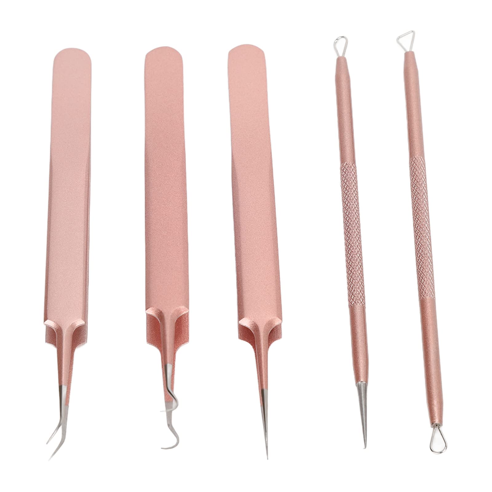 EXCLUZO Professional Pimple Extractor Needles Kit - Stainless Steel Blackhead & Whitehead Remover, Non-Slip Pore Cleaner Tools for Acne Treatment (Rose Gold) - Perfect for Home Skincare & Facial Care Routine