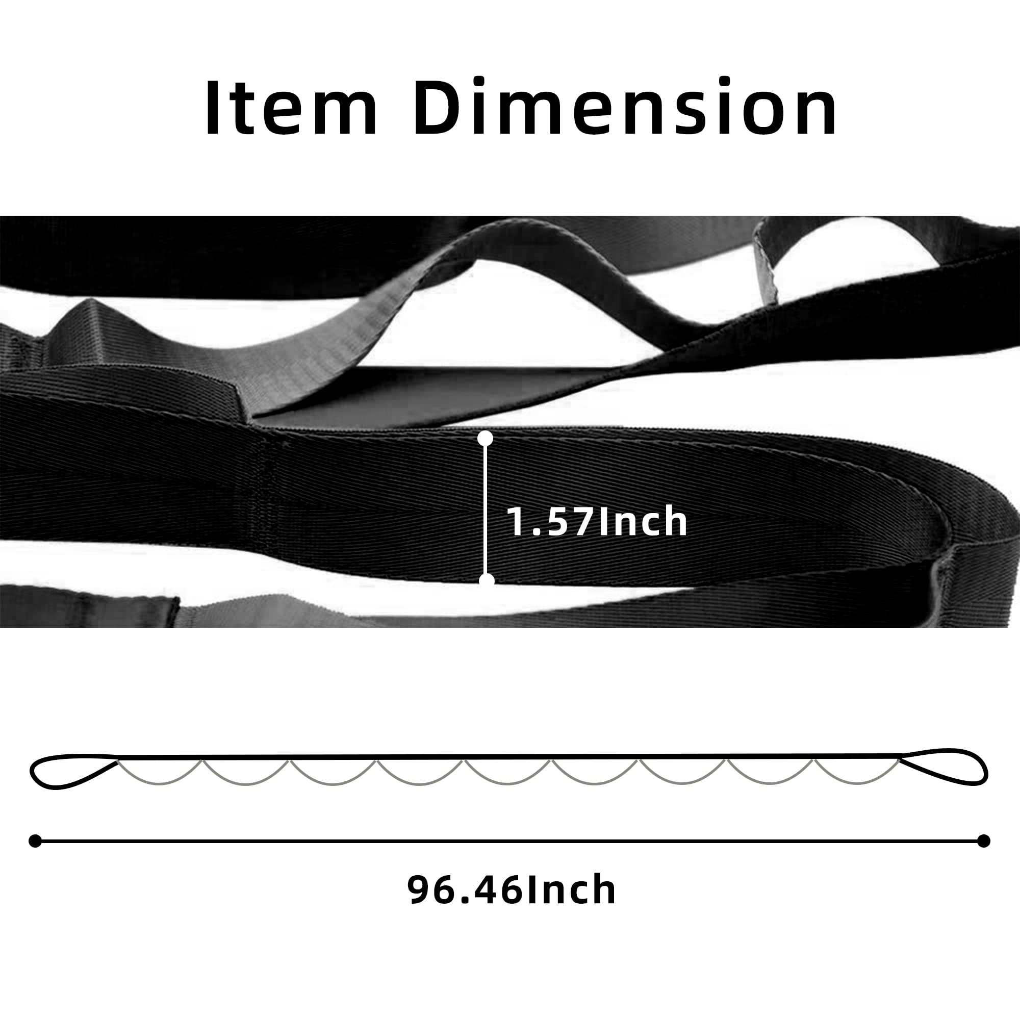 Premium SANKUU Yoga Stretching Strap with 12 Loops - Physical Therapy Exercise Band for Pilates, Gymnastics & Workout - Ideal for Home Gym, Yoga Studio & Physical Therapy Sessions (Men & Women)