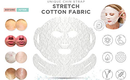 Patented Compression Facial Mask - Reusable & Biodegradable Cotton Anti-Aging Skincare | Collagen Boosting for Youthful Skin | As Seen on Shark Tank | Perfect for Spa Nights & Self-Care Routines