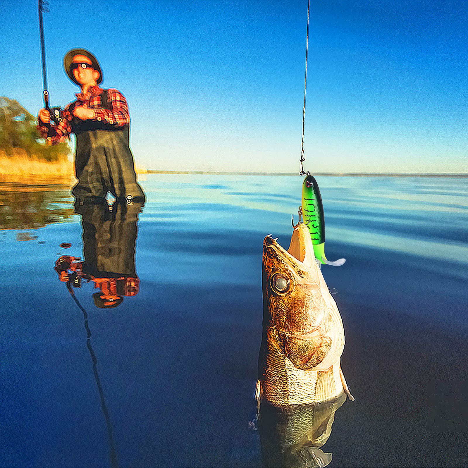 8#KW 13G Fishing Float with Tractor Water Wave Bait - Premium Fishing Gear for Bass, Trout and Catfish - Perfect for Lake, River and Ocean Fishing