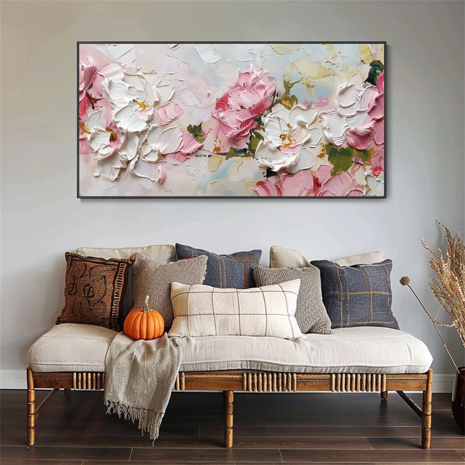 Flower and Tree Painting #FT103 - Handmade Canvas Wall Art for Home Decor, Office, Living Room, Bedroom & Gift Ideas
