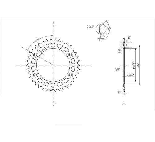 BikeMaster 38 Tooth Steel Rear Sprocket for KTM 350 LC4 EXC 1994 - Durable Motorcycle Replacement Part for Off-Road Riding & Trail Adventures