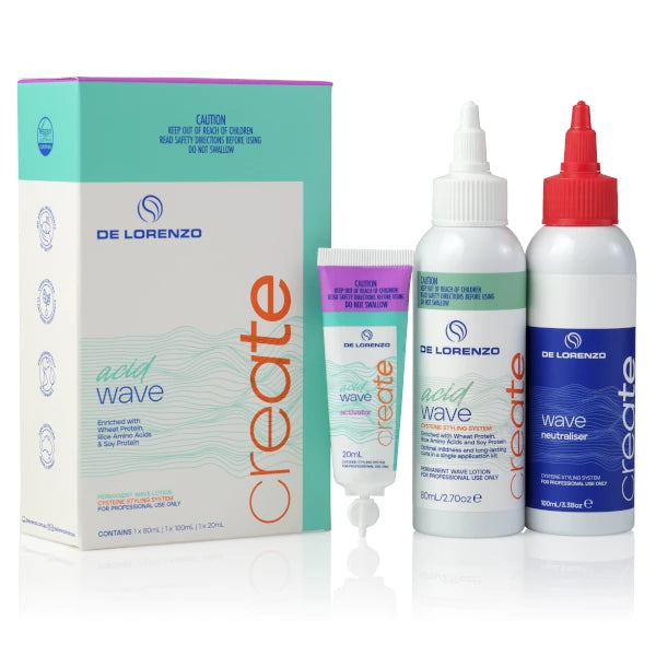 De Lorenzo Acid Wave Lotion Set for Wavy Hair - Professional Salon-Grade Curl Enhancing Treatment for Beach Waves & Natural Texture | Perfect for Home Use & Styling