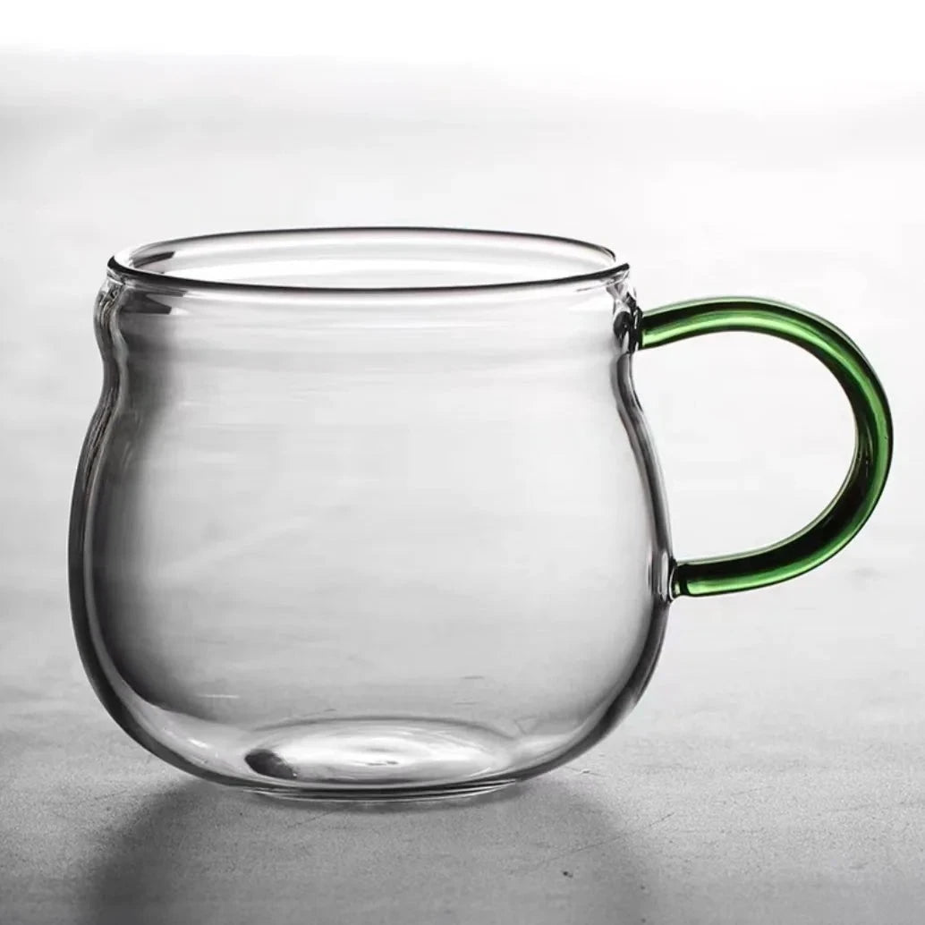 Bulbo Colored Glass Teapot and Cup Set - Handmade Artisan Tea Brewing Kit for Loose Leaf Tea - Perfect for Home, Office & Gift Giving