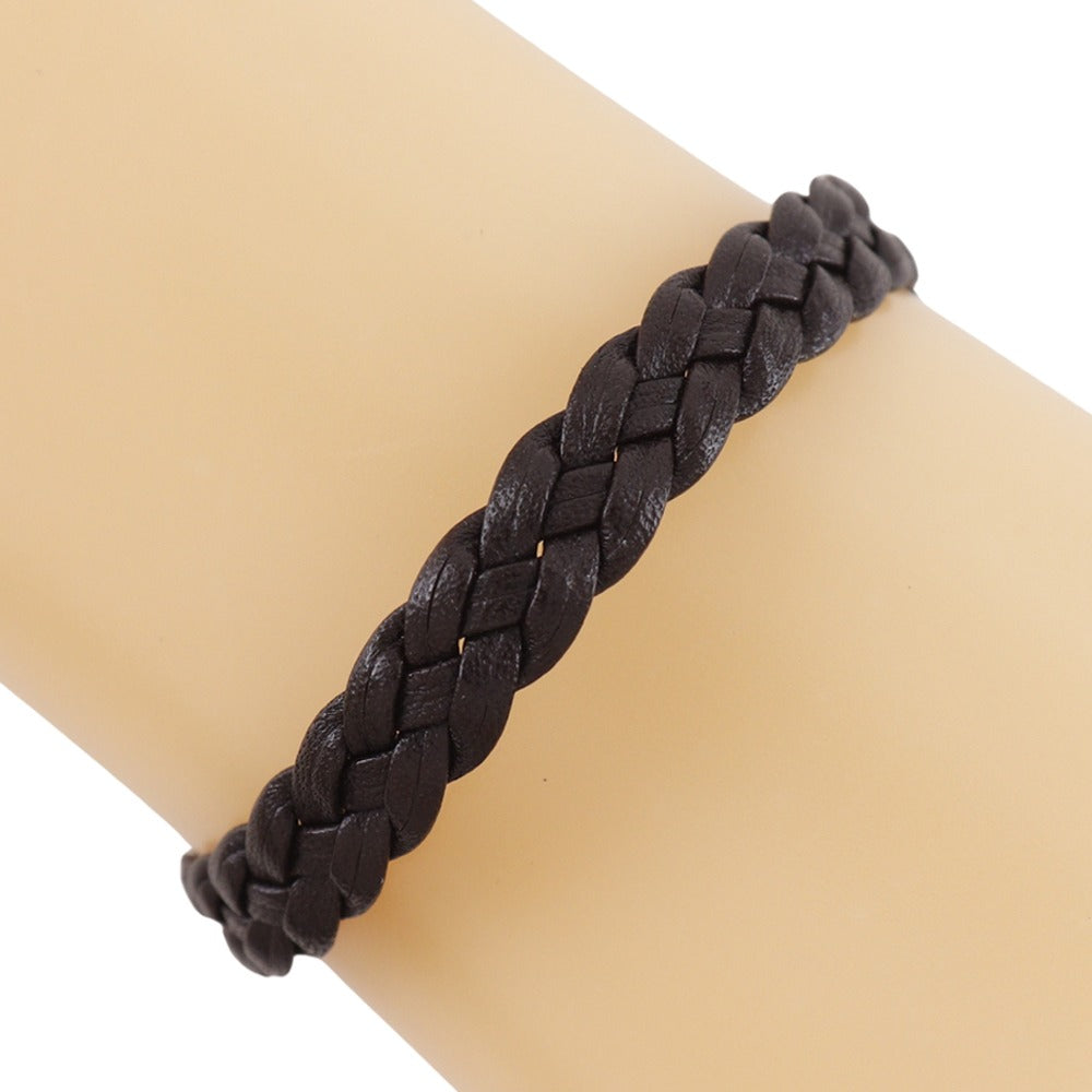 4℃ HOMME+ Genuine Leather & 925 Sterling Silver Bracelet for Men - Stylish Gift for Him, Anniversary & Special Occasions