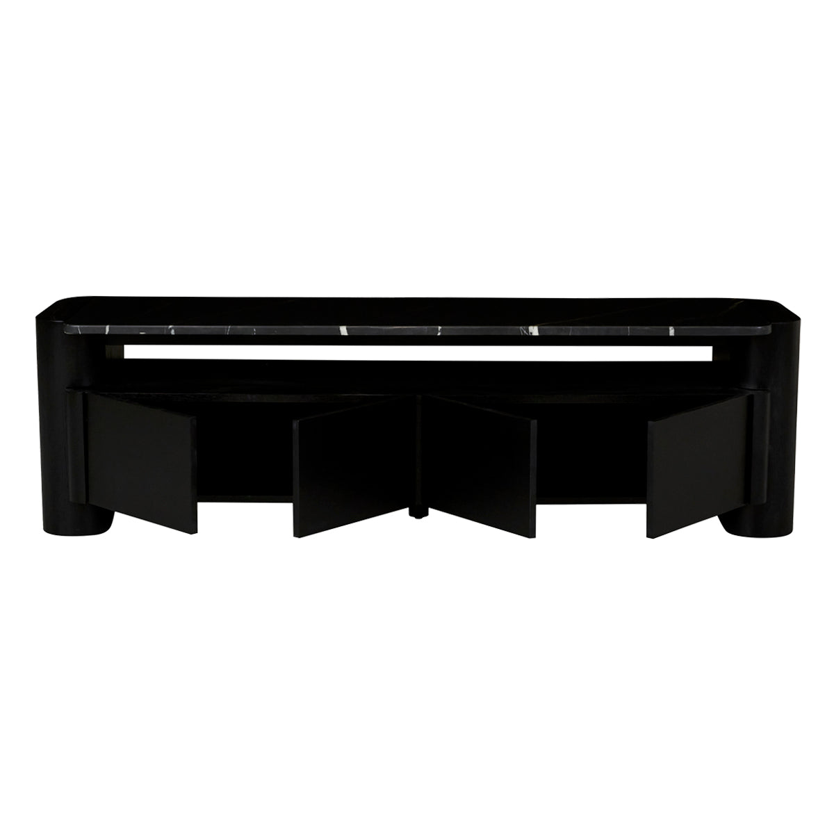 Floyd Marble TV Stand with Storage - Modern Entertainment Center for Living Room, Bedroom & Home Theater - Stylish Media Console with Shelves & Cabinets