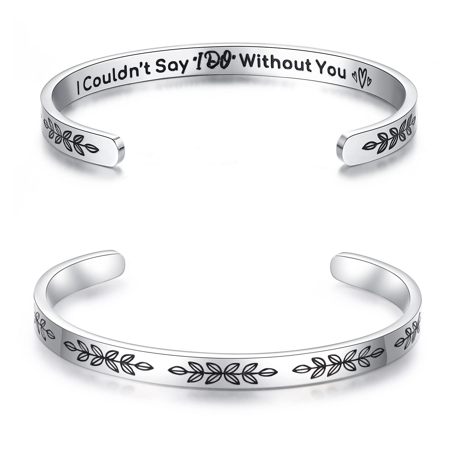 USANGERS Personalized Cuff Bracelets for Women & Teen Girls - Inspirational Stainless Steel Jewelry Gift for Christmas, Birthday, Anniversary - Perfect for Everyday Wear, Special Occasions & Gift Giving