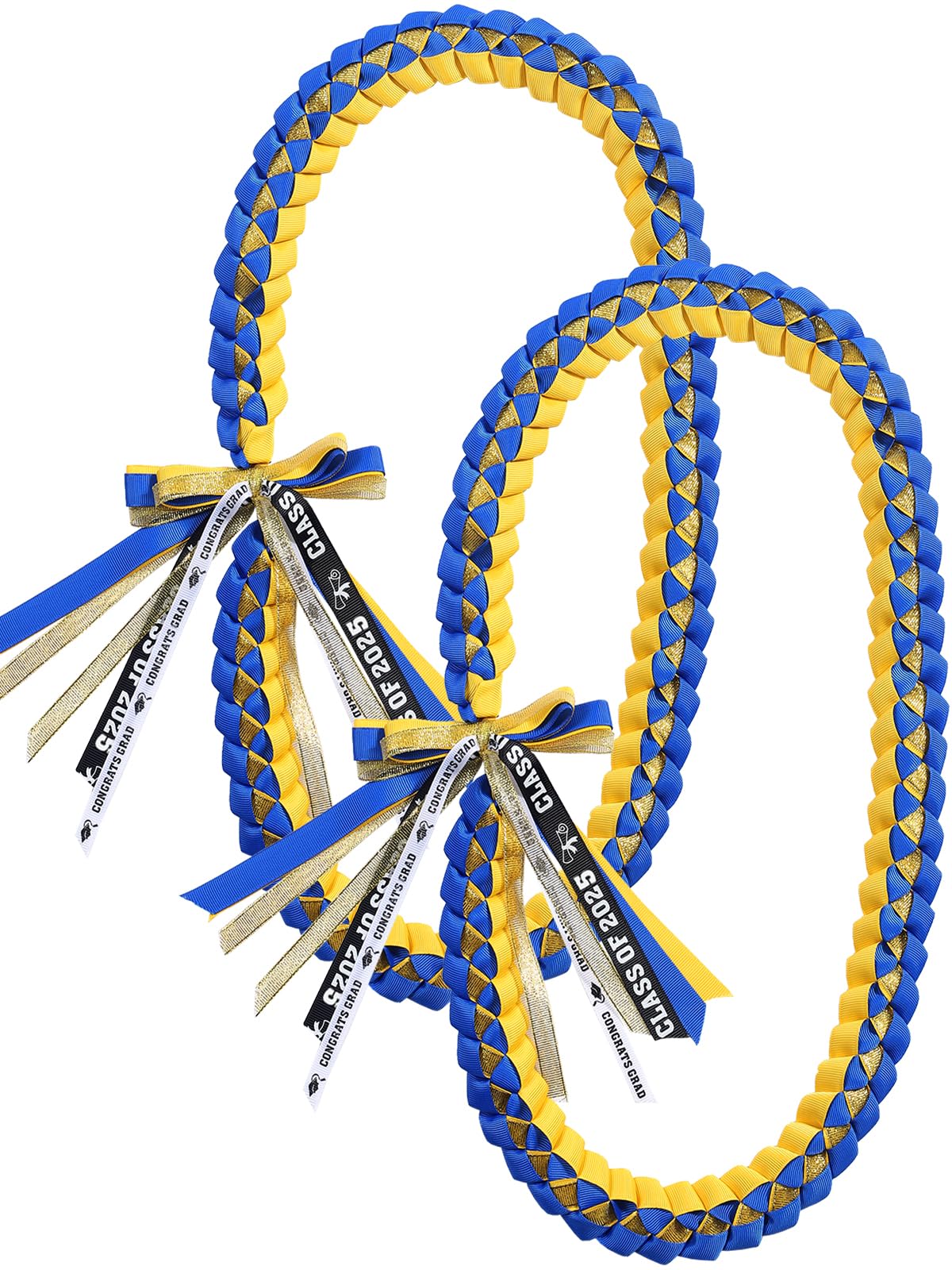 TFTAFAN Class of 2025 Graduation Lei Necklace - Braided Ribbon Graduation Leis for Women & Men - Perfect Graduation Gift & Party Accessories for High School/College Ceremonies, Graduation Parties & Photo Props