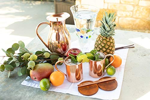 Handcrafted 100% Pure Copper Moscow Mule Mug - 16oz Thick Copper Cup with Smooth Finish & Riveted Handle - Perfect for Cocktails, Iced Coffee, and Home Bar Decor