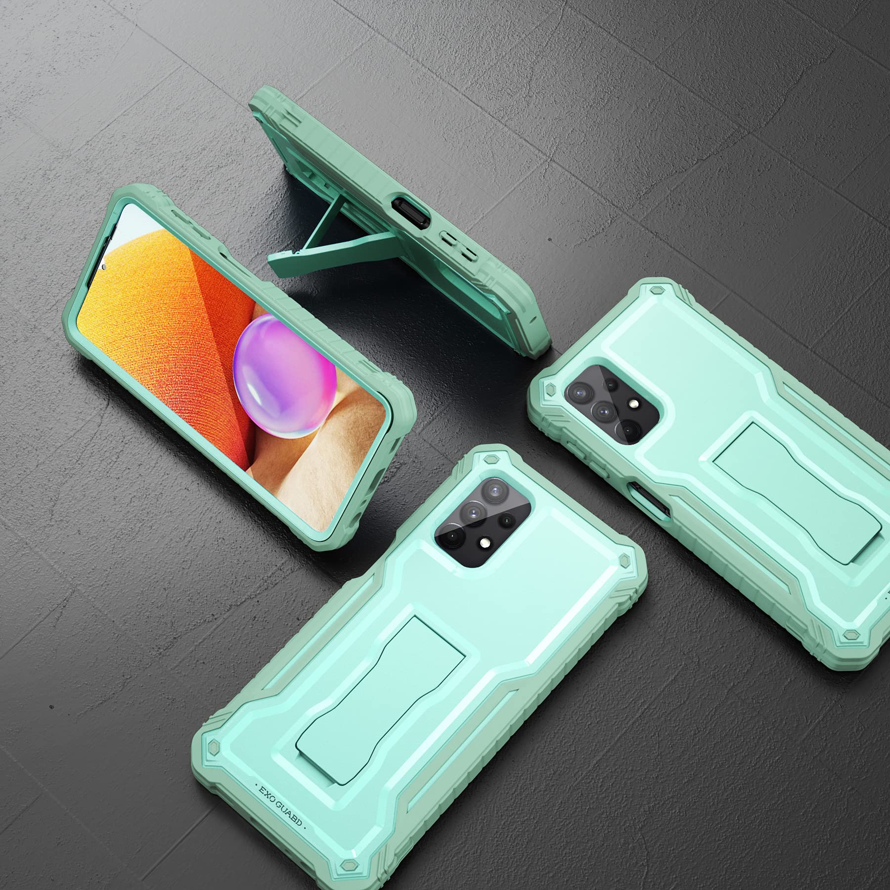 Shockproof Samsung Galaxy A32 5G Case with Built-in Screen Protector & Kickstand - Durable Full-Body Rubber Cover for Galaxy A32 5G (Green) | Perfect for Outdoor Activities, Work & Daily Protection