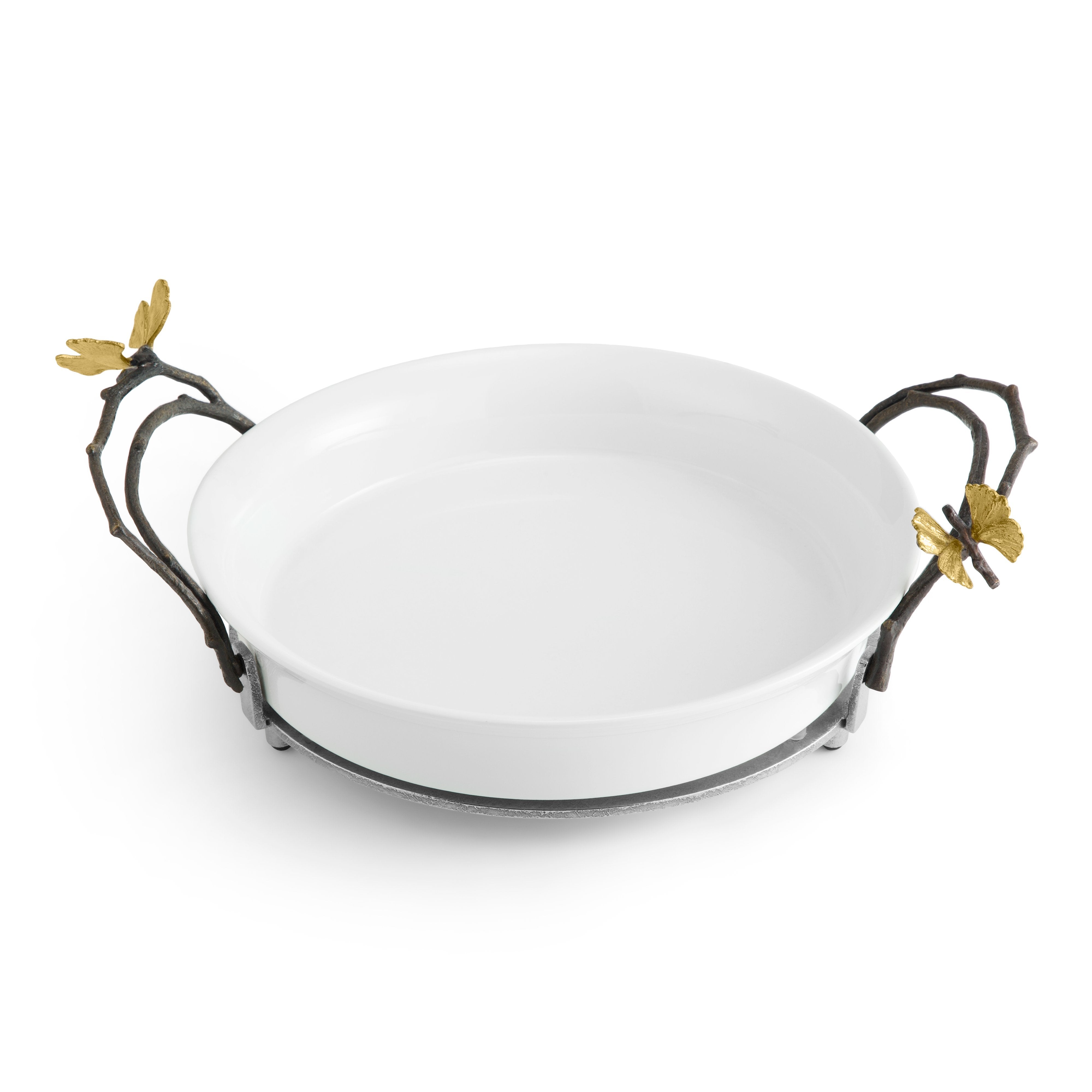 Butterfly Ginkgo Pie Dish - Elegant Ceramic Baking Plate for Desserts, Cakes, and Tarts | Perfect for Holiday Baking, Tea Parties, and Gift Giving