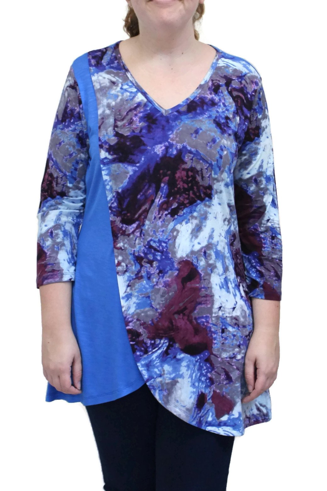 Parsley & Sage Women's Patricia Layered Hem Tunic Top - Flowy Casual Blouse for Work, Date Night & Everyday Wear
