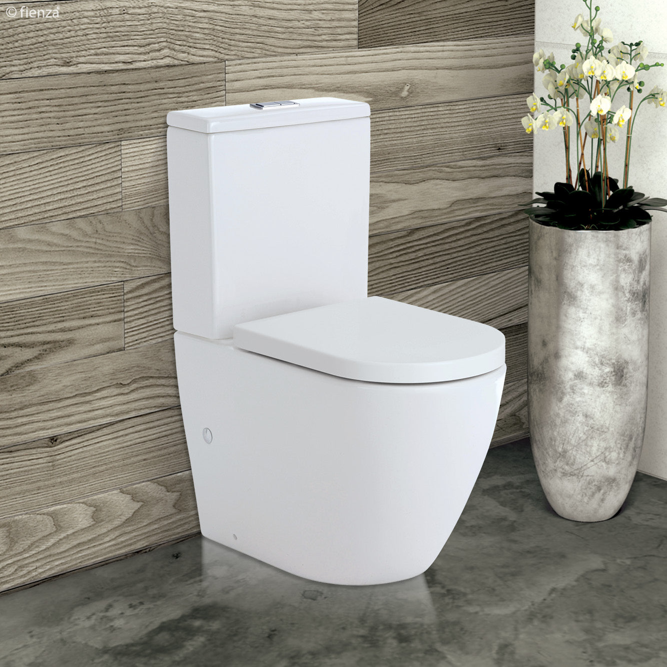 Fienza Koko Back-to-Wall Toilet Suite in Matte White - Modern Water-Saving Bathroom Solution for Small Spaces