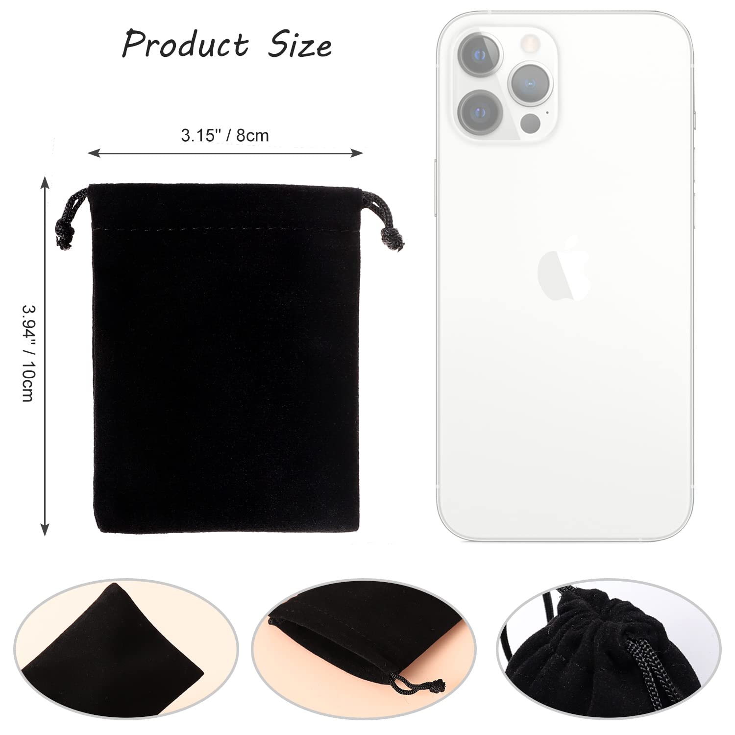 Premium Velvet Drawstring Bags - 20PCS Black Jewelry Pouches for Christmas, Party Favors, Advent Calendar & Gift Wrapping | Small Velvet Bags for Jewelry, Bracelets, Candy, Dice & Treats | Elegant Party Favor Bags for Weddings, Baby Showers & Special Events