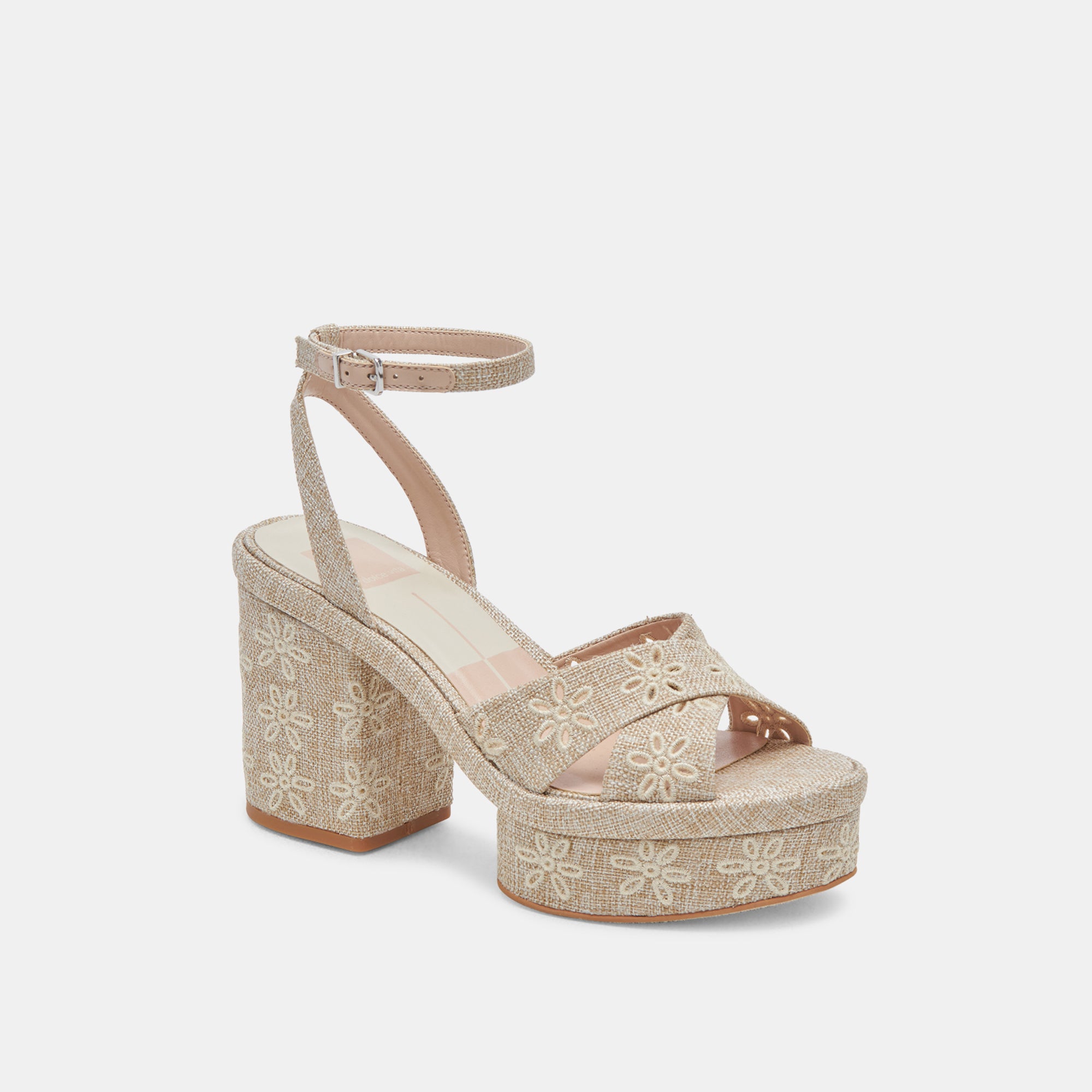 LAISHA Women's Almond Toe Floral Eyelet Heels - Elegant High Heels for Weddings, Parties & Special Occasions