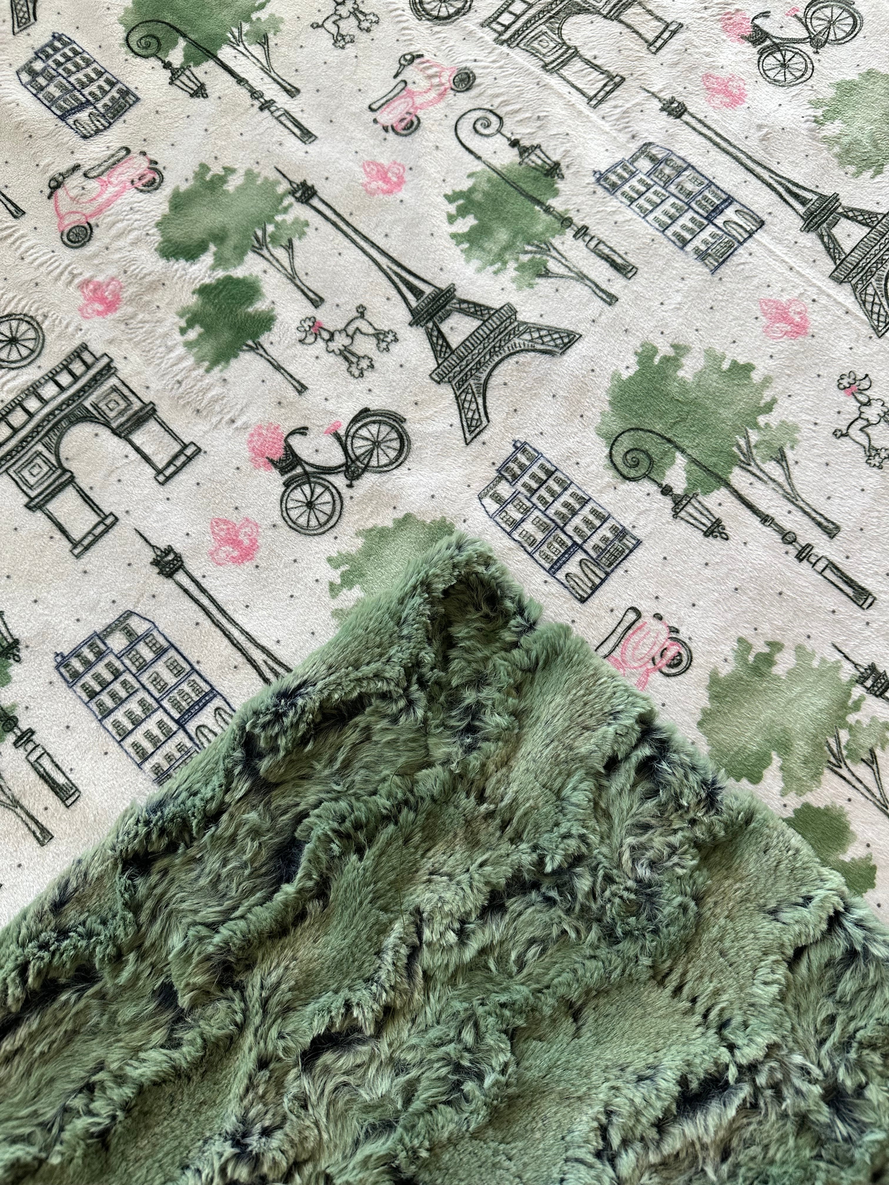 Paris Snow on Wild Rabbit Artichoke Toddler Blanket 45x55 - Soft Baby Blanket for Boys & Girls - Perfect for Nursery, Stroller & Travel