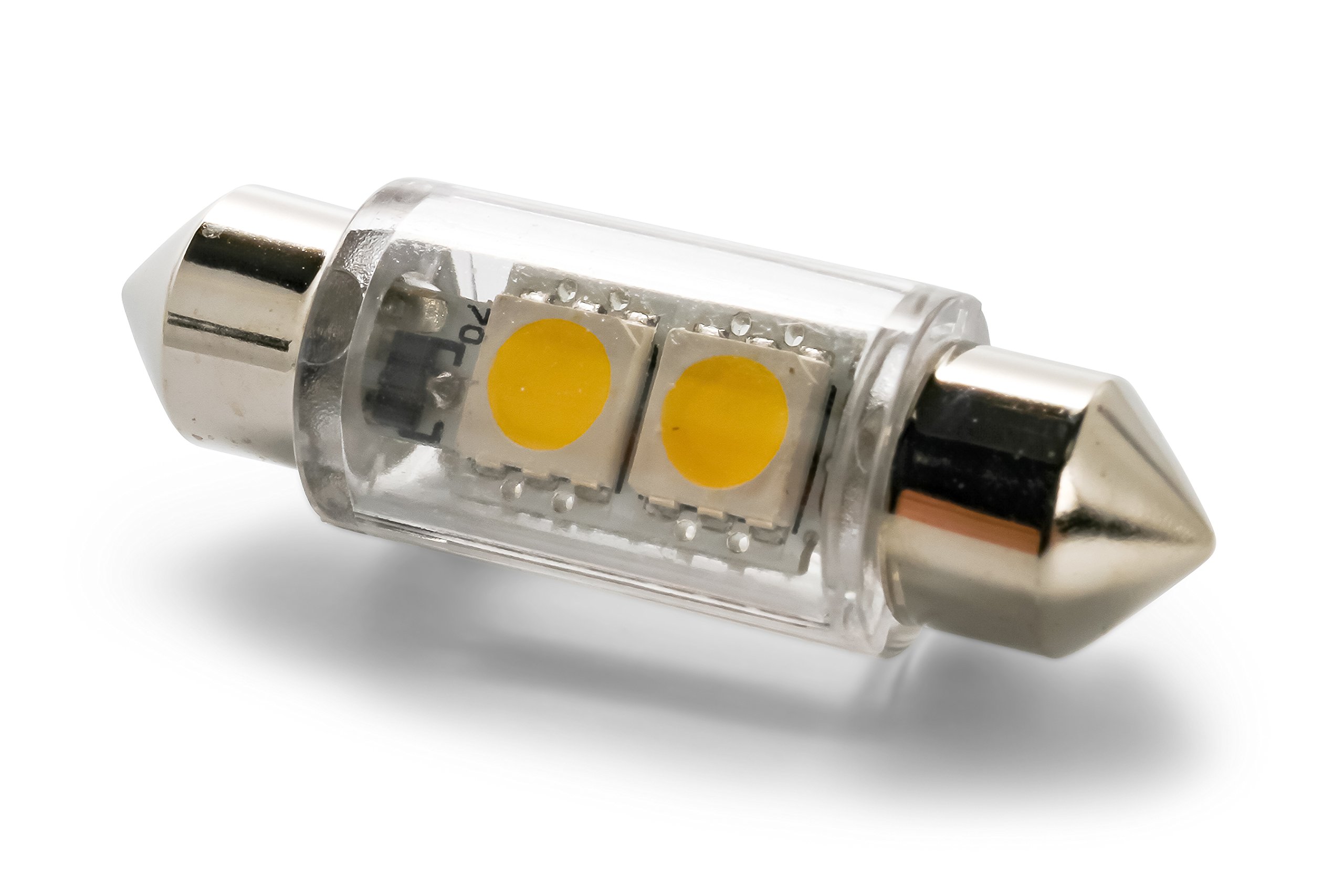 Camco LED Replacement Bulb - 12V Festoon Light 336mm (Replaces 211-2) - Dual Bright White Lights - Perfect for RV, Marine, and Automotive Interior Lighting - 1 Pack (54637)