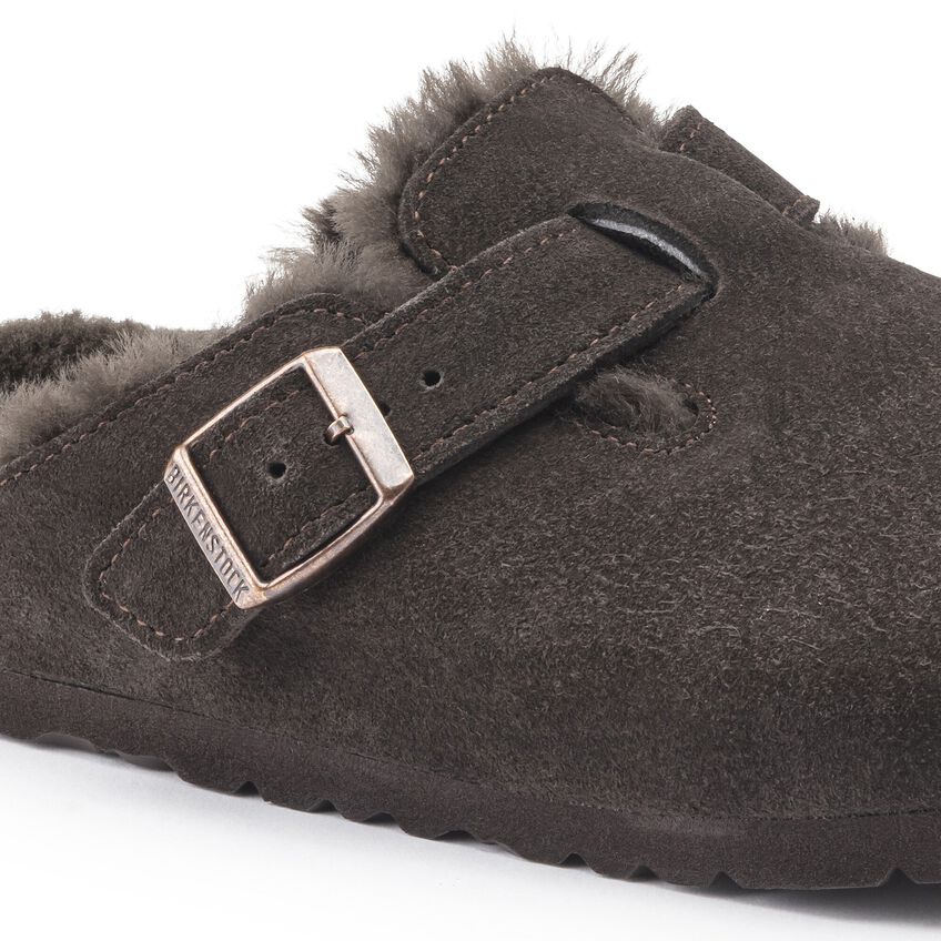 Birkenstock Boston Shearling Suede Leather Clogs in Mocha - Comfortable & Stylish Unisex Footwear for Home, Office & Casual Wear