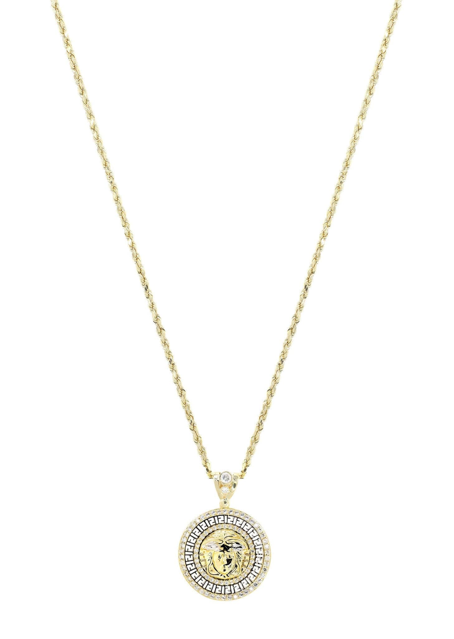 10K Yellow Gold Medusa Pendant Necklace for Women - 15.7 Grams Elegant Greek Mythology Jewelry Gift - Perfect for Date Night, Anniversary & Special Occasions