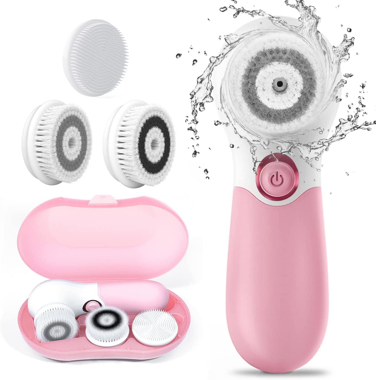 Electric Face Cleansing Brush with 3 Heads - Deep Clean & Exfoliate for Glowing Skin