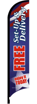 Feather Flag Banner - Patriotic Design | Easy Setup & Free Delivery | Perfect for Outdoor Events, Parades, and Sports Games