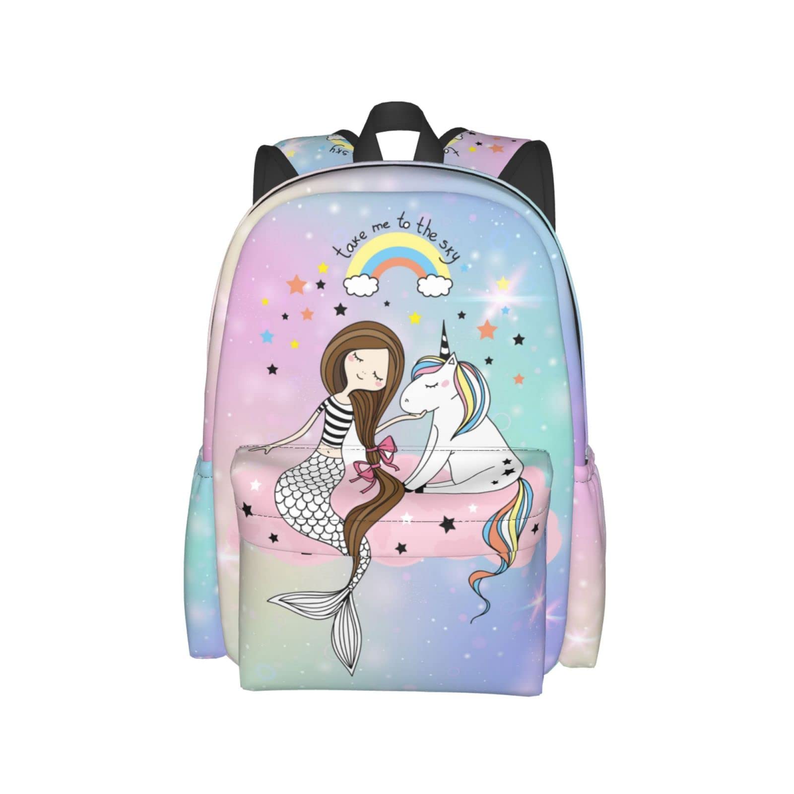 **Aiojool Rainbow Mermaid Unicorn Backpack - Large Laptop Backpack for Women & Teens, Lightweight Waterproof Daypack for School, Work, Travel & Outdoor Adventures**