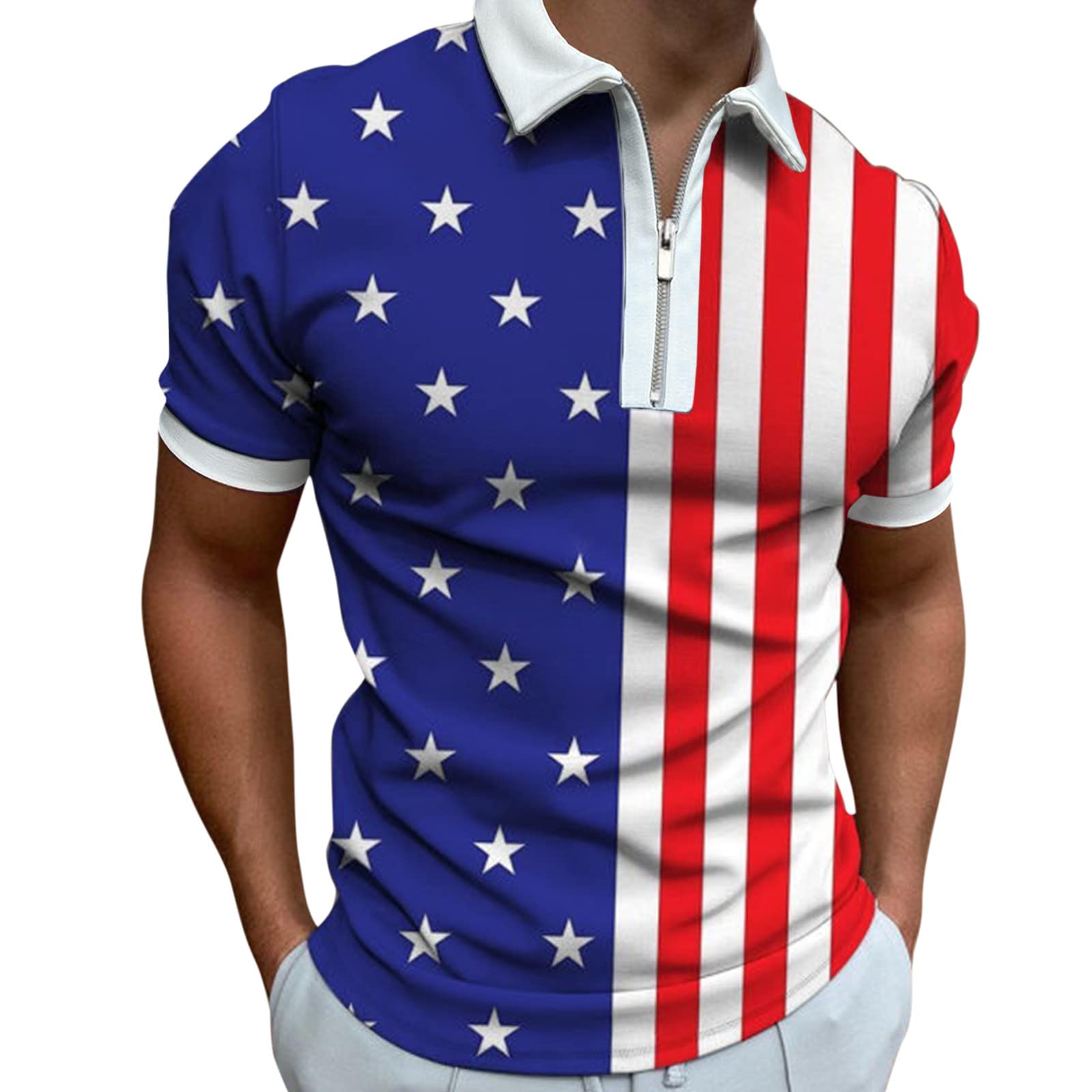 ZDFER Men's Slim Fit Patchwork Long Sleeve Polo Shirt - Business Casual Work Wear for Fall & Summer | Office, Outdoor & Daily Wear